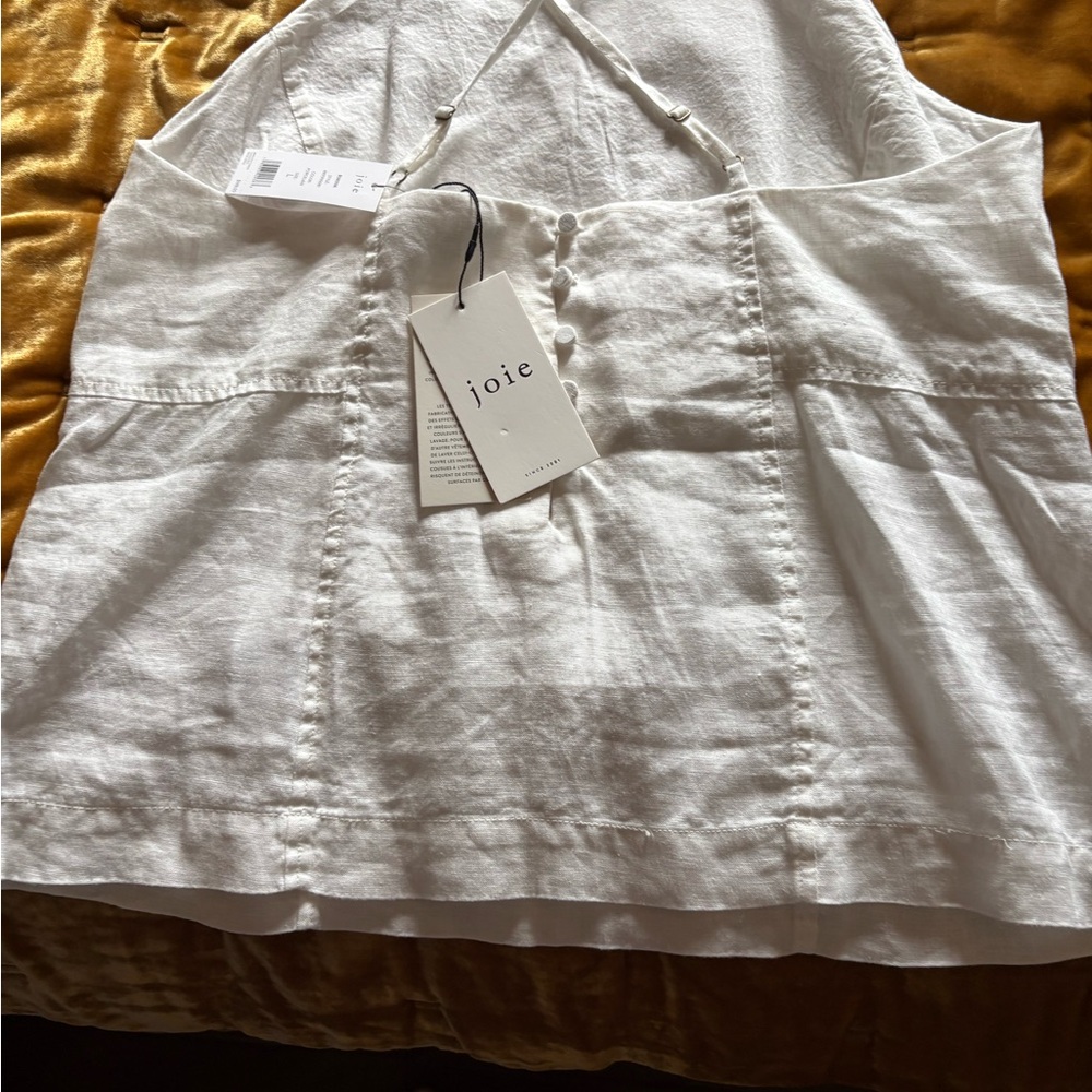 NWT JOIE Romina Linen Halter Top - Porcelain - Size: L - Picture 5 of 5